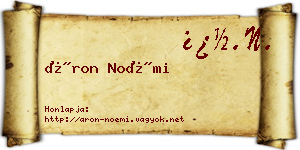 Áron Noémi névjegykártya